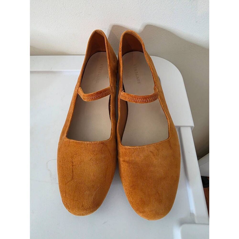 Everlane The Mary Jane in Toasted Almond Velvet Womens Flats Shoes Size 10